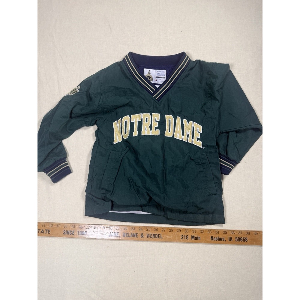 Vintage Champion Notre Dame Fighting Irish Pullover Jacket Mens M Green NCAA